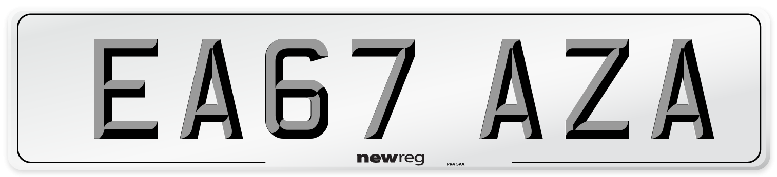 EA67 AZA Number Plate from New Reg